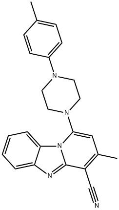 3-methyl-1-(4-(p-tolyl)piperazin-1-yl)benzo[4,5]imidazo[1,2-a]pyridine-4-carbonitrile 化学構造式