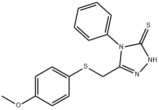 5-(4-Methoxy-phenylsulfanylmethyl)-4-phenyl-4H-[1,2,4]triazole-3-thiol Struktur