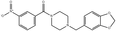 (4-(benzo[d][1,3]dioxol-5-ylmethyl)piperazin-1-yl)(3-nitrophenyl)methanone Structure