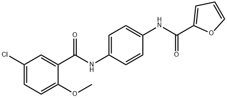 N-{4-[(5-chloro-2-methoxybenzoyl)amino]phenyl}-2-furamide 化学構造式