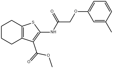 methyl 2-{[(3-methylphenoxy)acetyl]amino}-4,5,6,7-tetrahydro-1-benzothiophene-3-carboxylate Structure