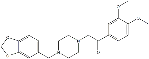 1-[4-(1,3-benzodioxol-5-ylmethyl)piperazin-1-yl]-2-(3,4-dimethoxyphenyl)ethanone Structure