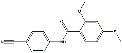 N-(4-cyanophenyl)-2-methoxy-4-methylsulfanylbenzamide Struktur