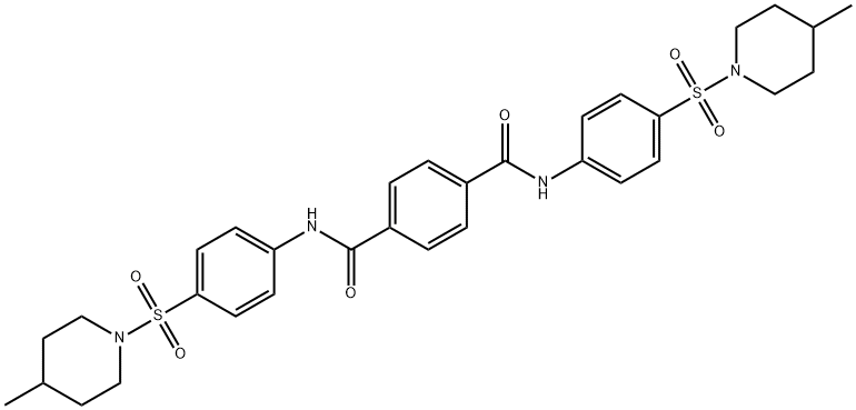 N,N'-bis{4-[(4-methyl-1-piperidinyl)sulfonyl]phenyl}terephthalamide 结构式