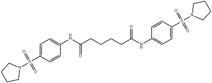 N,N'-bis[4-(1-pyrrolidinylsulfonyl)phenyl]hexanediamide Structure