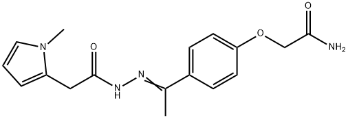 N-[(E)-1-[4-(2-amino-2-oxoethoxy)phenyl]ethylideneamino]-2-(1-methylpyrrol-2-yl)acetamide Struktur