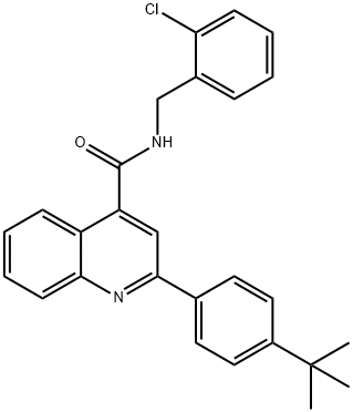 2-(4-tert-butylphenyl)-N-[(2-chlorophenyl)methyl]quinoline-4-carboxamide Structure