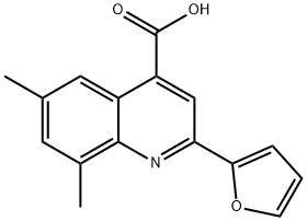 2-(furan-2-yl)-6,8-dimethylquinoline-4-carboxylic acid 化学構造式