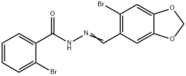 2-bromo-N'-[(E)-(6-bromo-1,3-benzodioxol-5-yl)methylidene]benzohydrazide Structure