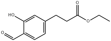 ethyl 3-(4-formyl-3-hydroxyphenyl)propanoate 化学構造式