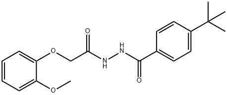 4-tert-butyl-N'-[(2-methoxyphenoxy)acetyl]benzohydrazide 结构式