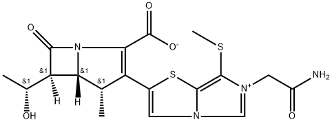 (4S,5R,6S)-3-[6-(2-amino-2-oxoethyl)-7-methylsulfanylimidazo[5,1-b][1,3]thiazol-6-ium-2-yl]-6-[(1R)-1-hydroxyethyl]-4-methyl-7-oxo-1-azabicyclo[3.2.0]hept-2-ene-2-carboxylate Structure