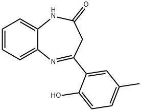 4-(2-hydroxy-5-methylphenyl)-1,3-dihydro-2H-1,5-benzodiazepin-2-one Struktur