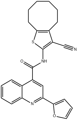 N-(3-cyano-4,5,6,7,8,9-hexahydrocycloocta[b]thiophen-2-yl)-2-(furan-2-yl)quinoline-4-carboxamide Structure