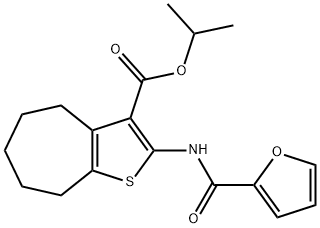 propan-2-yl 2-(furan-2-carbonylamino)-5,6,7,8-tetrahydro-4H-cyclohepta[b]thiophene-3-carboxylate Structure