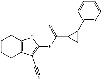 N-(3-cyano-4,5,6,7-tetrahydro-1-benzothiophen-2-yl)-2-phenylcyclopropane-1-carboxamide Struktur