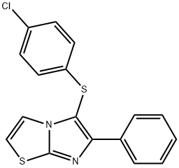 5-((4-chlorophenyl)thio)-6-phenylimidazo[2,1-b]thiazole 结构式