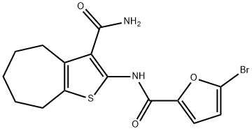 5-bromo-N-(3-carbamoyl-5,6,7,8-tetrahydro-4H-cyclohepta[b]thiophen-2-yl)furan-2-carboxamide Struktur