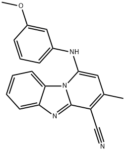 1-((3-methoxyphenyl)amino)-3-methylbenzo[4,5]imidazo[1,2-a]pyridine-4-carbonitrile 结构式