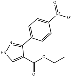 ethyl 5-(4-nitrophenyl)-1H-pyrazole-4-carboxylate 结构式