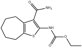 ethyl N-(3-carbamoyl-5,6,7,8-tetrahydro-4H-cyclohepta[b]thiophen-2-yl)carbamate Structure