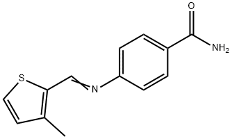 4-{[(3-methyl-2-thienyl)methylene]amino}benzamide 化学構造式
