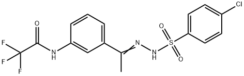 N-[3-[(Z)-N-[(4-chlorophenyl)sulfonylamino]-C-methylcarbonimidoyl]phenyl]-2,2,2-trifluoroacetamide 结构式