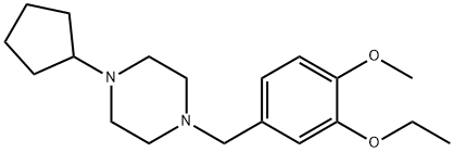 1-cyclopentyl-4-(3-ethoxy-4-methoxybenzyl)piperazine Struktur