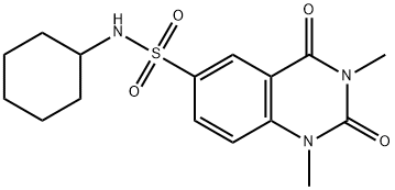 N-cyclohexyl-1,3-dimethyl-2,4-dioxoquinazoline-6-sulfonamide Struktur