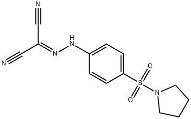 {[4-(1-pyrrolidinylsulfonyl)phenyl]hydrazono}malononitrile Structure