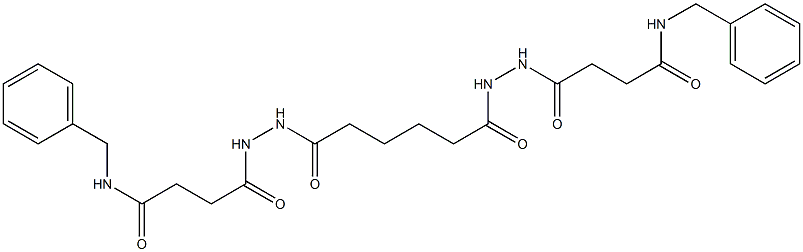 4,4'-[(1,6-dioxo-1,6-hexanediyl)bis(2,1-hydrazinediyl)]bis(N-benzyl-4-oxobutanamide) Struktur