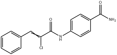 4-[(2-chloro-3-phenylacryloyl)amino]benzamide Structure