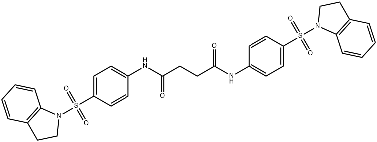 N,N'-bis[4-(2,3-dihydro-1H-indol-1-ylsulfonyl)phenyl]succinamide Struktur