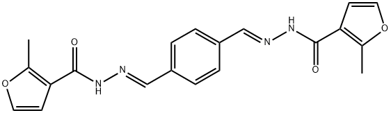 N',N''-[1,4-phenylenedi(methylylidene)]bis(2-methyl-3-furohydrazide) 结构式
