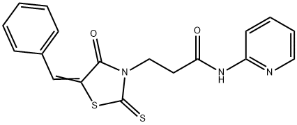 356572-79-7 (Z)-3-(5-benzylidene-4-oxo-2-thioxothiazolidin-3-yl)-N-(pyridin-2-yl)propanamide