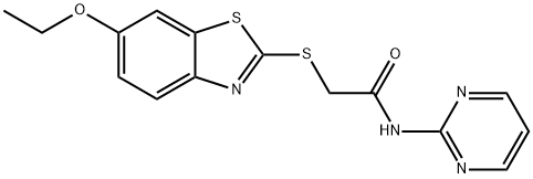 2-[(6-ethoxy-1,3-benzothiazol-2-yl)sulfanyl]-N-(pyrimidin-2-yl)acetamide Structure