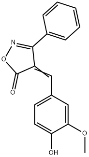 4-(4-Hydroxy-3-methoxy-benzylidene)-3-phenyl-4H-isoxazol-5-one Structure