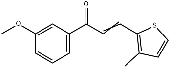 (2E)-1-(3-メトキシフェニル)-3-(3-メチルチオフェン-2-イル)プロプ-2-エン-1-オン 化学構造式