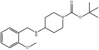 TERT-ブチル 4-(2-メトキシベンジルアミノ)ピペリジン-1-カルボキシレート 化学構造式