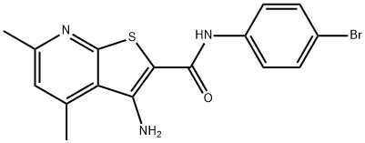 3-amino-N-(4-bromophenyl)-4,6-dimethylthieno[2,3-b]pyridine-2-carboxamide Struktur