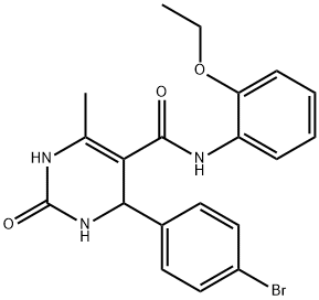 4-(4-bromophenyl)-N-(2-ethoxyphenyl)-6-methyl-2-oxo-1,2,3,4-tetrahydropyrimidine-5-carboxamide Structure