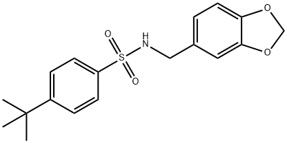 N-(1,3-benzodioxol-5-ylmethyl)-4-tert-butylbenzenesulfonamide,361983-31-5,结构式