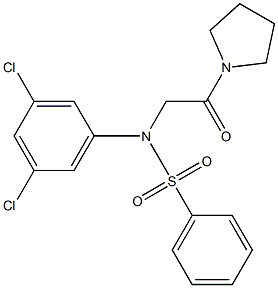 N-(3,5-dichlorophenyl)-N-(2-oxo-2-pyrrolidin-1-ylethyl)benzenesulfonamide 结构式