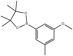 2-(3-メチル-5-メトキシフェニル)-4,4,5,5-テトラメチル-1,3,2-ジオキサボロラン 化学構造式