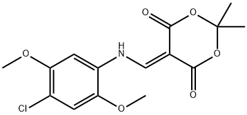 5-(((4-chloro-2,5-dimethoxyphenyl)amino)methylene)-2,2-dimethyl-1,3-dioxane-4,6-dione Structure
