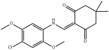 2-(((4-chloro-2,5-dimethoxyphenyl)amino)methylene)-5,5-dimethylcyclohexane-1,3-dione 结构式