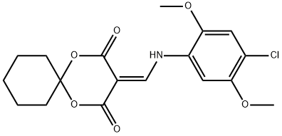 3-(((4-chloro-2,5-dimethoxyphenyl)amino)methylene)-1,5-dioxaspiro[5.5]undecane-2,4-dione Struktur