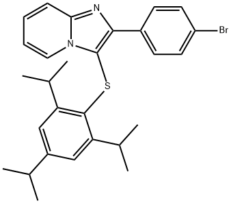 2-(4-bromophenyl)-3-((2,4,6-triisopropylphenyl)thio)imidazo[1,2-a]pyridine,370869-61-7,结构式