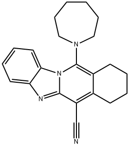 11-(azepan-1-yl)-7,8,9,10-tetrahydrobenzo[4,5]imidazo[1,2-b]isoquinoline-6-carbonitrile Struktur