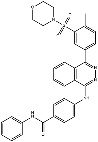 4-[[4-(4-methyl-3-morpholin-4-ylsulfonylphenyl)phthalazin-1-yl]amino]-N-phenylbenzamide Struktur